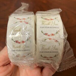 6 ROLLS of 500 each 3000 Stickers Self-Adhesive THANK YOU Stickers TAX Write-Off